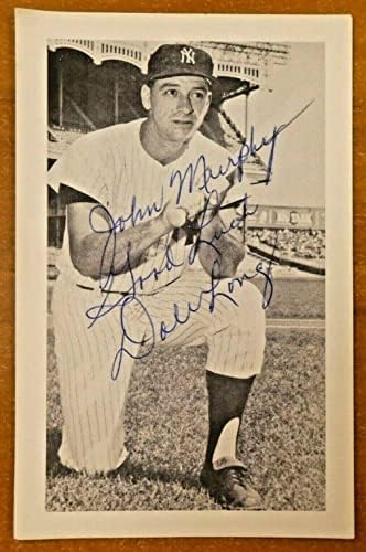 Dale Hosszú NY Yankees Aláírt 3.5 x 5.5 Baseball Fotó Lap - Dedikált MLB Fotók