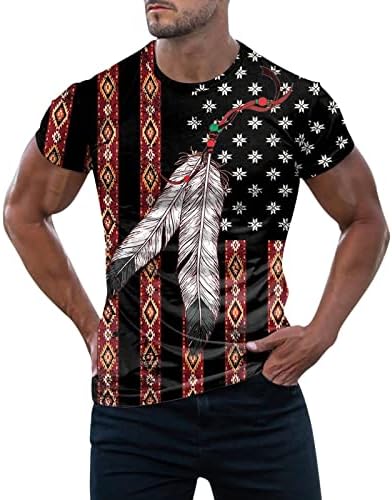HDDK Férfi Hazafias V Nyakú Rövid Ujjú póló Nyári Atlétikai Sport Slim Fit Póló Maximum Vintage Amerikai Zászló Tshirt