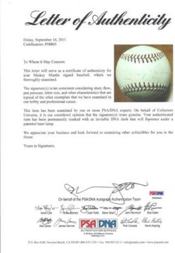 Mickey Mantle Aláírt Hivatalos AL Cronin Baseball New York Yankees Régi időkből Aláírás PSA/DNS P08865 - Dedikált Baseball