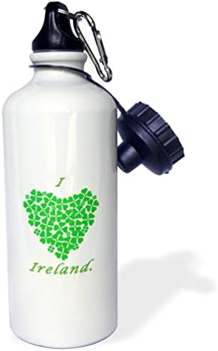 3dRose én Szívem, a Szeretet Írország Szív Készült Zöld Lóhere. - Vizes Palack (wb_355346_1)