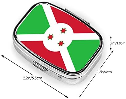 Burundi Zászló Tér Mini Tabletta Doboz Utazási Gyógyszer Rekeszek Szervező Hordozható Fém Tabletta Esetében