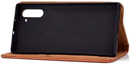 HAIJUN Mobiltelefon Táskák Galaxy Note 10 egyszínű Mágneses Vízszintes Flip Bőr tok Memóriakártya-Foglalat & tartó(Fekete)