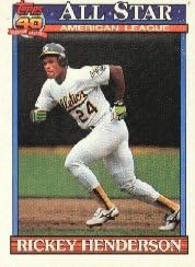 Topps Rickey Henderson 1991 All-Star Baseball Kártya 391