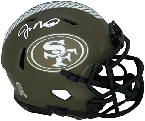 Joe Montana Aláírt San Francisco 49ers Tisztelgés Szolgáltatás Mini Sisak Fanatikusok - Dedikált NFL Mini Sisak