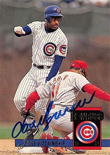 José Vizcaino dedikált baseball kártya (Chicago Cubs, 67) 1994 Donruss 291 - Baseball Asztalon Dedikált Kártyák
