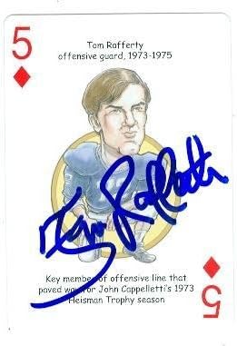 Tom Rafferty dedikált futball póker kártya (a Notre Dame Fighting Irish) 5 Gyémánt - Dedikált Egyetemi Lapok