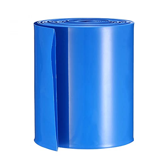 uxcell Akkumulátor Wrap PVC Hő Zsugorodó Cső 65mm Lapos Szélességét AA tápegységek 5 Méter Hosszúságú, Kék