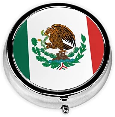 Zászló Mexikóban Gyógyszeres Doboz, Kerek Tabletta Doboz, Fém Három Rekesz Gyógyszeres Dobozt, Könnyen hordozható