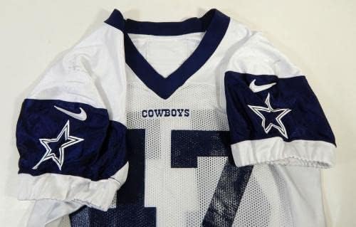 2018 Dallas Cowboys 47 Játék Kiadott Fehér Gyakorlat Jersey 48 99 - Aláíratlan NFL Játék Használt Mezek