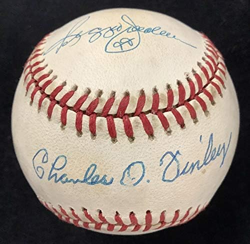 Charlie O Finley Aláírt Baseball Barna Atlétika Reggie Jackson Autogramot TÁRSASÁGGAL 1 - Dedikált Baseball