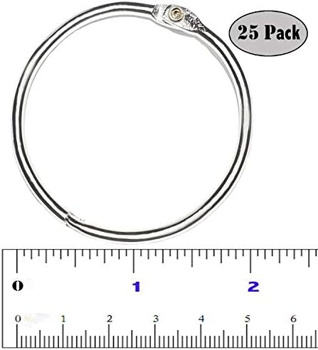 2 Inch（25 Pack）Könyv Binder Gyűrűk, Iroda Laza Levél Gyűrű, Nikkel Bevonatú Acél Binder Gyűrűk, Kulcstartó, Kulcstartó, Fém