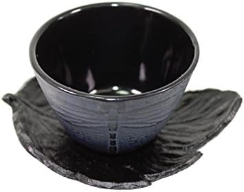 4 Fekete Tea Csészealjak 4 Kék Szitakötő öntöttvas Teáscsésze Hobnail Dot Japán Styel ~ fizetünk A forgalmi Adó