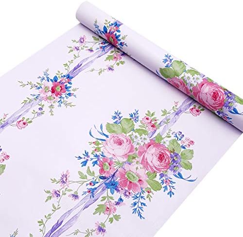 Yifely Rózsaszín Rosa Polcok Papír Cserélhető Virágos Polcon, valamint Fiókban Bélés Frissítés Kozmetikai Tároló Kijelző