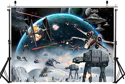 LYWYGG 7X5FT világűrben Hátteret Galaxy Wars Fotó Háttérrel, Fiúk, Party Kellékek, Fekete Csillagok, sci-fi Fotózás Háttérben