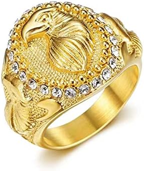 LAIMIUMIU33 CZ Sas gyűrű, a férfiak a Levegőben Haditengerészeti légierő Sólyom gyűrű jégre, Hip-Hop gyűrű 316-os Rozsdamentes