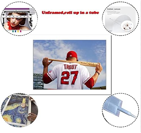 Amerikai Baseball Angyalok Mike Pisztráng Thunderbolt Vászon Művészet Plakát meg a Fal Art Kép Nyomtatási Modern Család Hálószoba