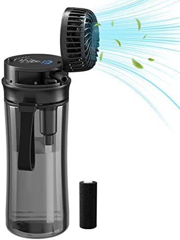 HandFan Víz Üveg Rajongó 20oz BPA Mentes Víz Üveg Szalmával&Filter, 2600mAh Újratölthető Palack Kupakját Mini Kézi Ventilátor