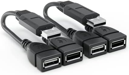 Eanetf USB Elosztó, 1 Férfi, 2 Női USB Hosszabbító Kábel Csatlakozó,USB 2.0 Férfi Dual USB-Női Jack Y Elosztó töltőkábel