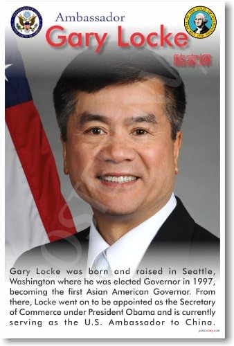Nagykövet Gary Locke - Első Ázsiai-Amerikai Kormányzó - ÚJ Híres Ember Motivációs Osztályteremben Poszter