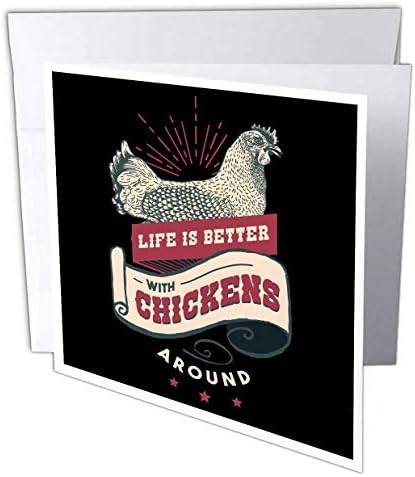 3dRose üdvözlőlap Élet Jobb Csirke Körül Farm mezőgazdasági Termelő Állatok - 6 6-hüvelyk (gc_319692_5)