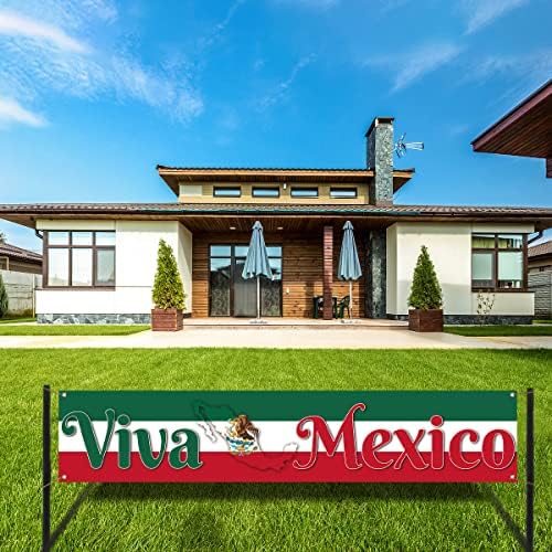 Viva Mexico Kerítés Banner Mexikói Függetlenség Napján, szeptember 16-án Hazafias Párt Fotó Hátteret, Kültéri Dekoráció