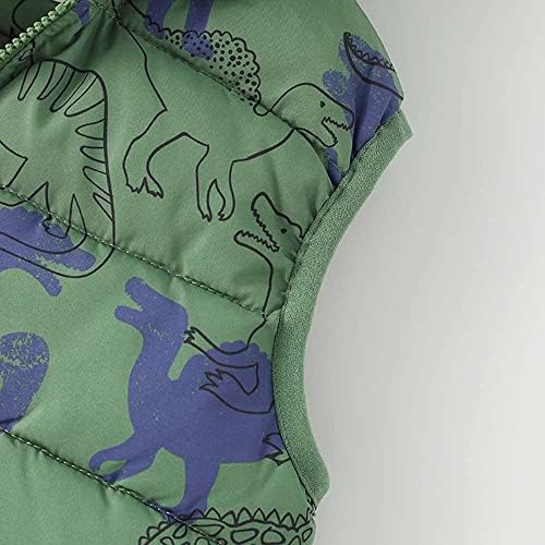 LABISHU Kisgyermek Fiú Téli Kabát Dinoszaurusz Le Alternatív Mellény Ujjatlan Kapucnis Kabát Gyerekek Cipzár Puffer Outwear
