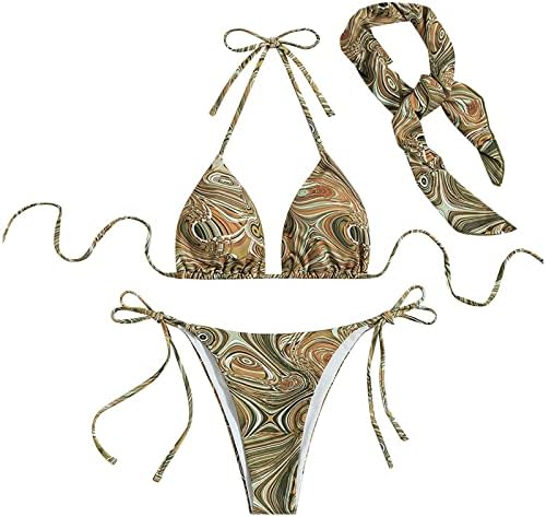 MIASHUI Fürdőruha Női molett Nők egyszínű Nyomtatás Bikini Szett Úszás kétrészes Fürdőruha Nadrág Ruha