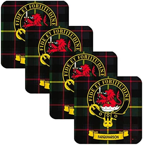 I LUV KFT Farquharson Tér Alátétek Skót Klán Címere Készlet 4 Skóciából