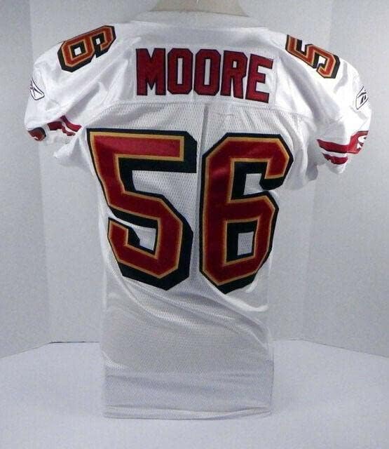 2007-ben a San Francisco 49ers Brandon Moore 56 Játék Kiadott Fehér Jersey DP06380 - Aláíratlan NFL Játék Használt Mezek