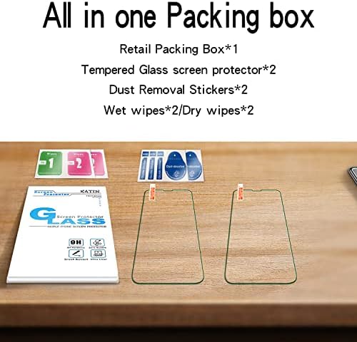 KATIN (2 Csomag) képernyővédő fólia iPhone 14 Pro Edzett Üveg 6.1-Es, 9H Keménység, Anti Karcolás, Buborék Ingyenes, az Ügy