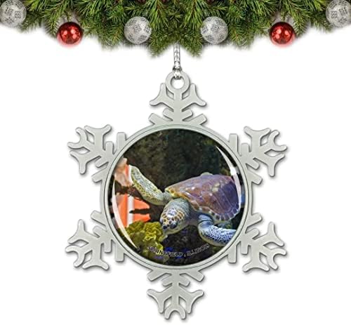 Umsufa Springfieldi Illinois-i Akvárium Teknős USA-ban a Karácsonyi Dísz, Fa Medál Dekorációs Kristály Fém Souvenir Ajándék
