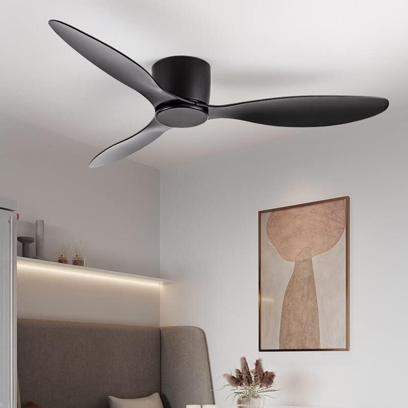 ChezMax Alacsony padlós Mennyezeti ventilátor Fények 45w DC Mennyezeti Ventilátor Távvezérlő Dekoratív Otthon Megfordítása