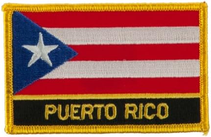 Észak -, illetve Dél-Amerikai Zászló Hímzett Patch - Puerto Rico W01S12E