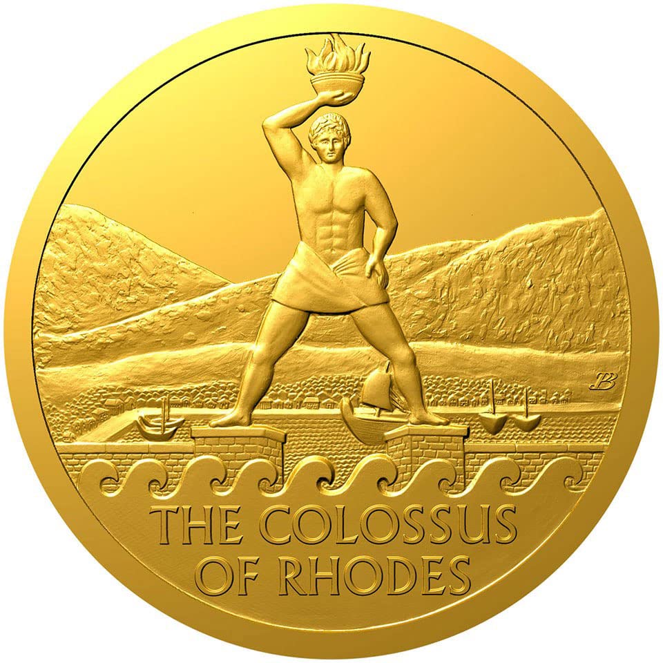 2023 DE Hét Csodája PowerCoin Kolosszus, Az Ókori Világ 1/10 Oz Arany Érme 5$ Niue 2023 Bizonyíték