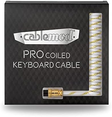CableMod Pro Tekercselt Billentyűzet Kábel (Midas Fólia Fehér, USB A-USB C Típusú, 150cm)
