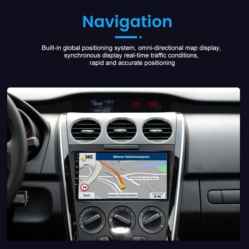 Android 11 autórádió Hifi Mazda CX7 2008-2015, Biorunn 9 Inch Octa-Core Autó GPS Navi Vezeték nélküli Carplay Vezetékes Android