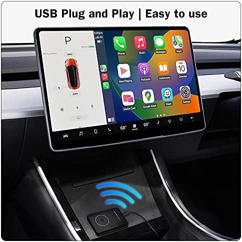 Vezeték nélküli Carplay & Andriod Auto Adapter Tesla 3/Y/S/X Modell, Támogatja az iOS 10+/Android 11+, 5G WiFi, Bluetooth,