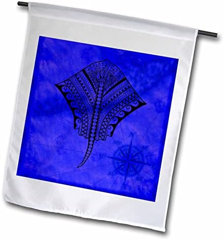 3dRose Egy Törzsi Rája Hawaii Polinéz Tetoválás Stílus a Tengeri Chart. - Flags (fl_351856_2)