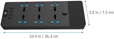 DOITOOL túlfeszültségvédő elosztó-USB Csatlakozó elosztó 6 Aljzat USB Töltő Port Fekete Home Office Töltés Csatlakozó Dugó