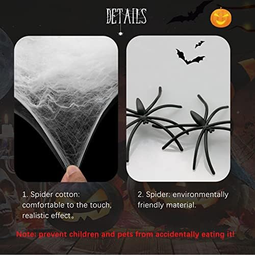 Halloween Pók Web Dekoráció 1000sqft 60 Hamis Pókok Super Stretch Pókhálókat, Halloween Dekoráció, Beltéri, mind Kültéri,