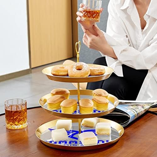 Szárny 3 rétegű Muffin Állvány, Torta Állvány, Többszintű Desszert Állni, Kerek Tányér Esküvői Baba Zuhany Tea Party Büfé