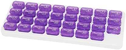 UHZBTEC 2 Csomag Havi 31-ig rekeszek Tabletta Szervező Nap Tabletta Szervező a Gyógyszer, Vitamin Jogosultja Tartály (Lila+Kék)