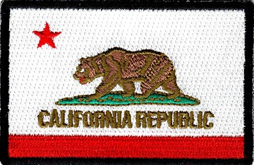 KALIFORNIAI ÁLLAMI ZÁSZLÓ FEKETE HATÁRON Vas A Patch Kaliforniai Köztársaság