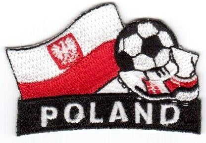 Lengyelország Polska Sas labdarúgás Labdarúgás Kick Ország Zászló Hímzett Vas a Patch Címer Jelvény ... 2 X 1 3/4 Inch Új