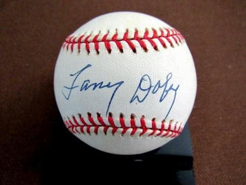 Larry Doby Cleveland Indians Hof Aláírt Auto Vintage Oal Baseball Szövetség Hiteles - Dedikált Baseball