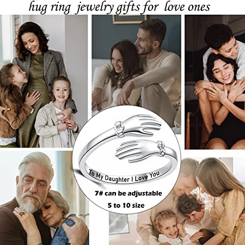 ZOEXUE Ölelés Sterling Ezüst Gyűrű Állítható, Ölelés, Gyűrűk, szeretteit, Egymásra Ujjal Ölelés Gyűrűk a Nők - Ölelni, Kéz