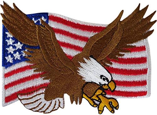 USA Zászló Javítás Vas Varrni Amerikai Egyesült Államok Sas Motoros Jelvény