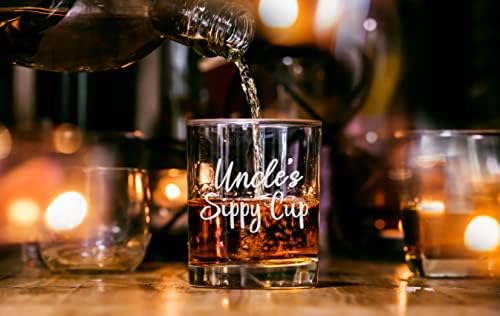 CARVELITA Nagybátyja cumisüveget - Bácsi Whiskys Üveg - 11oz Vésett Régi Vágású Bourbon Sziklák Üveg Bácsi Születésnapi Ajándékok