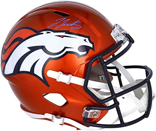 Jerry Jeudy Denver Broncos Dedikált Riddell Flash Sebesség Replika Sisak - Dedikált NFL Sisak
