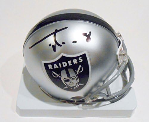 Tyler Wilson Aláírt Oakland Raiders Mini Másolat Labdarúgó Sisak w/COA - Dedikált NFL Mini Sisak